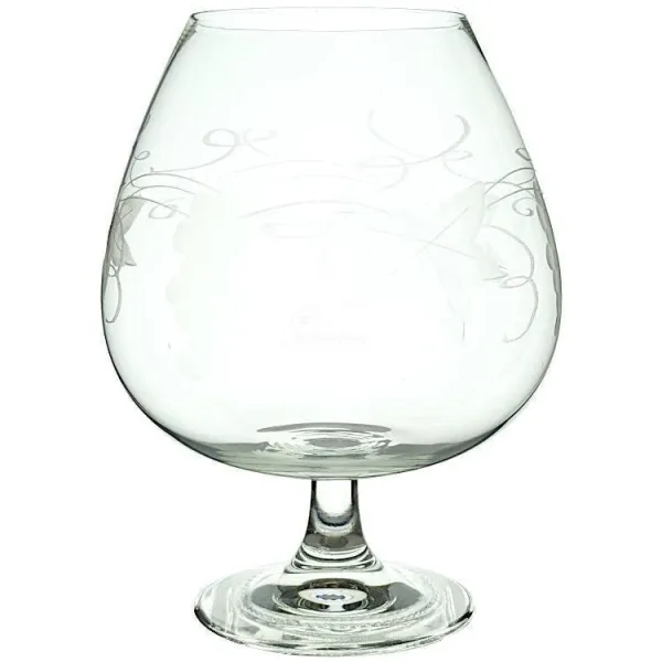 Cognac Glass Engraved with Grapes and Vines