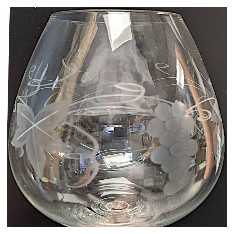 Verre à Cognac Gravé Vignes et Grappes de Raisin