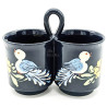 Double Soufflenheim blue mug with geese decoration