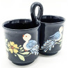 Double Soufflenheim blue mug with geese decoration