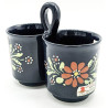 Double Soufflenheim blue mug with geese decoration