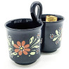 Double Soufflenheim blue mug with geese decoration