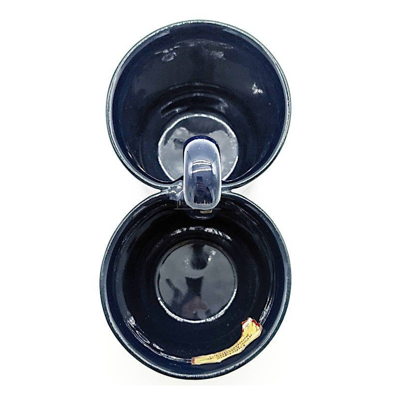 Double Soufflenheim blue mug with geese decoration