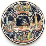 Assiette en Faience décorée de Villes d'Alsace
