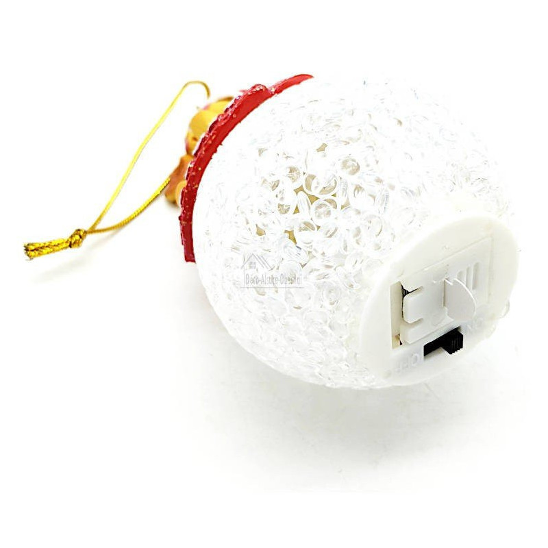 Weihnachtskugel mit Led und elsässischem Mannele zum Aufhängen