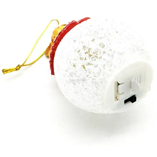 Boule de Noël avec Led et Mannele d'Alsace à suspendre