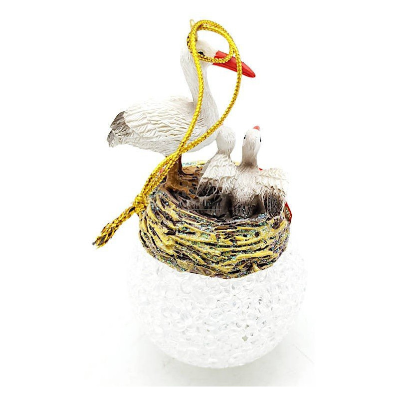 Christmas bauble with Led and Alsatian storks to hang