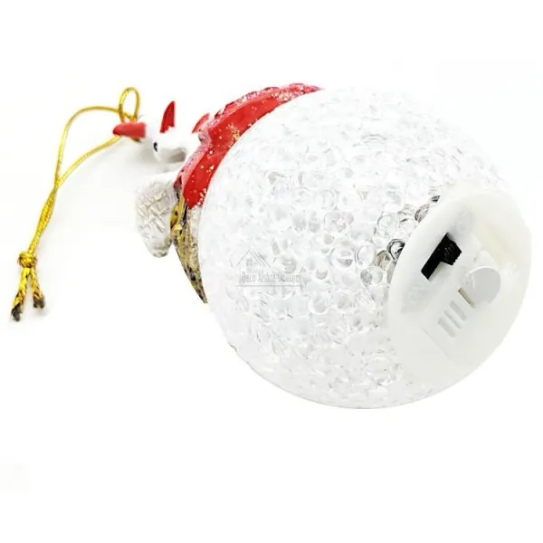 Boule de Noël avec Led et Cigognes d'Alsace à suspendre