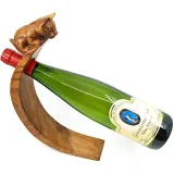 Rocking Wine Bottle Holder with Suarwood Cat