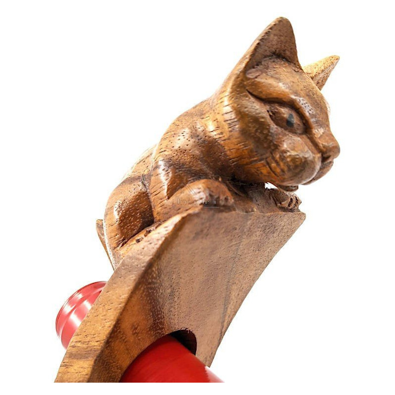 Rocking Wine Bottle Holder with Suarwood Cat