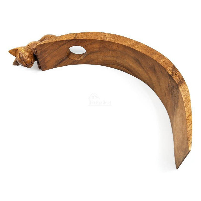 Rocking Wine Bottle Holder with Suarwood Cat