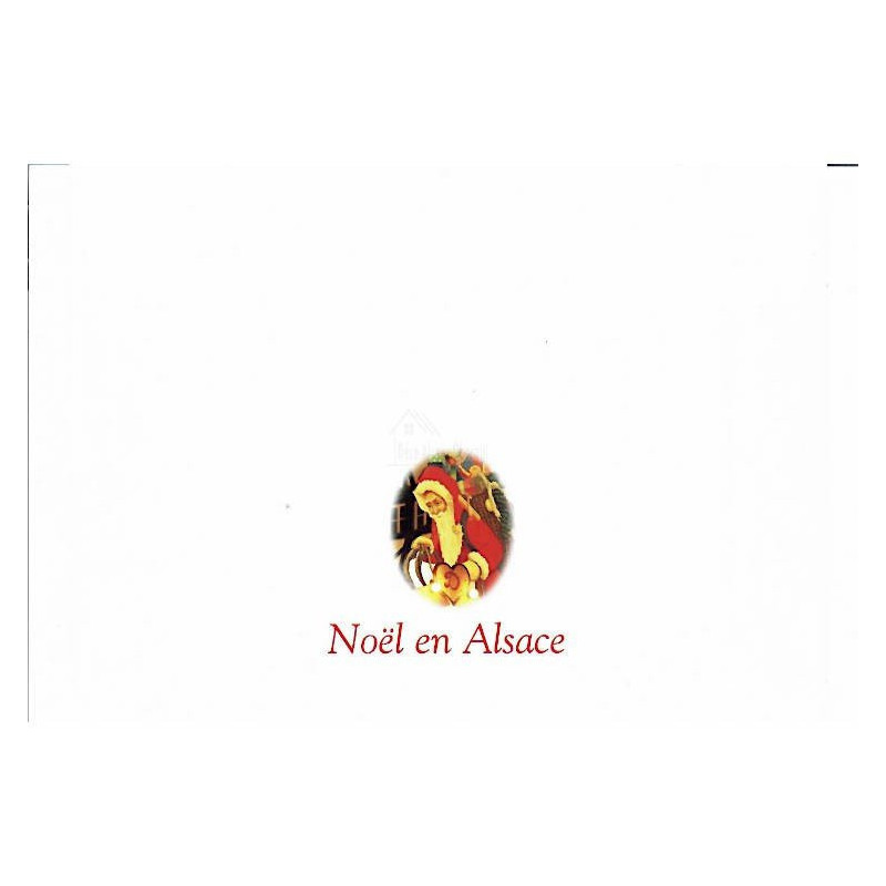 Enveloppe décoré Marché de Noël et Maisons illuminés d'Alsace
