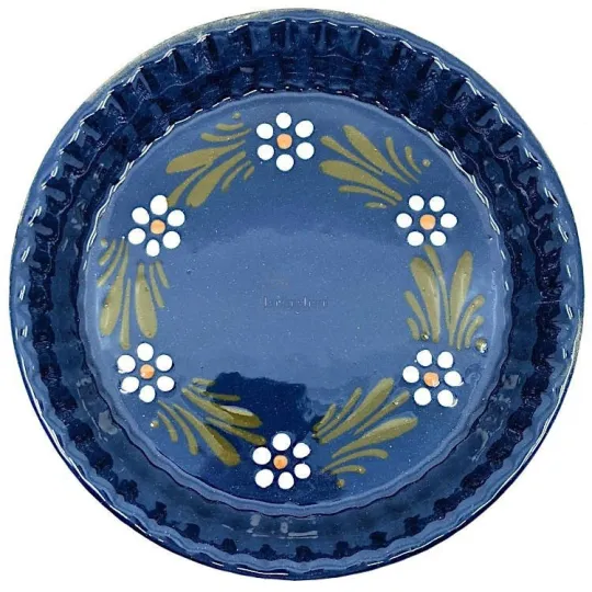 Plat à Tourte 20 cm Bleu de Soufflenheim Marguerite