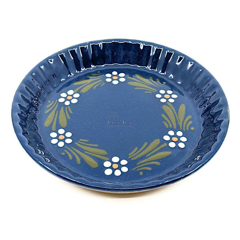 Plat à Tourte 20 cm Bleu de Soufflenheim Marguerite