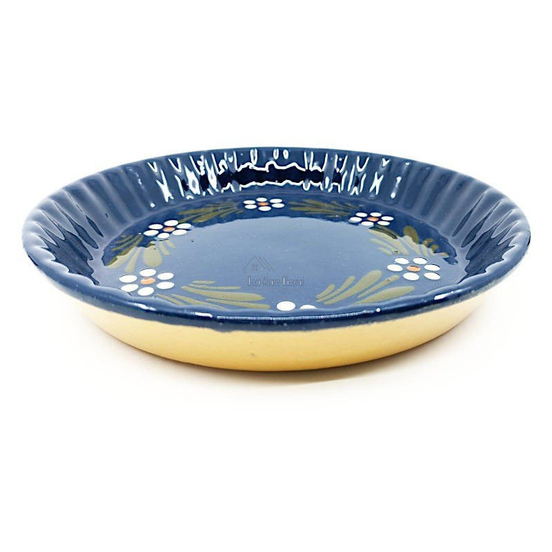 Plat à Tourte 20 cm Bleu de Soufflenheim Marguerite