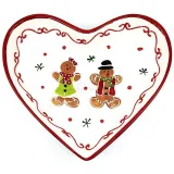 Ceramic Gingerbread Manneles Heart Dish