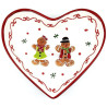 Ceramic Gingerbread Manneles Heart Dish