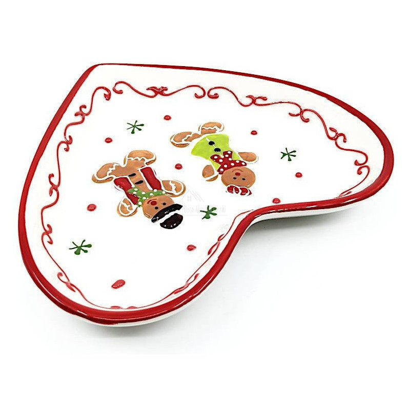 Ceramic Gingerbread Manneles Heart Dish