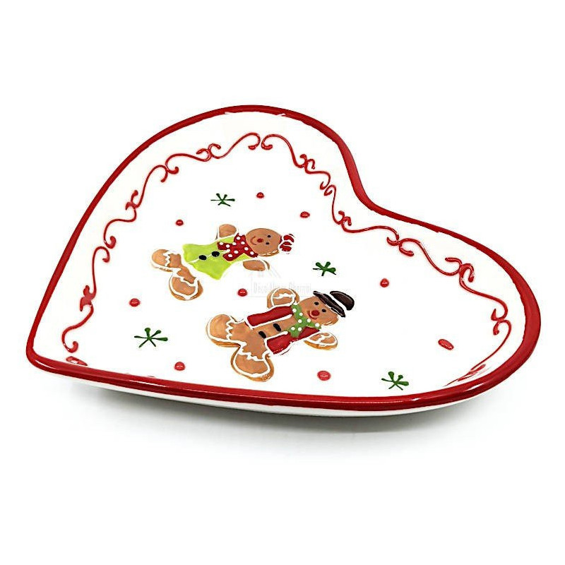 Ceramic Gingerbread Manneles Heart Dish