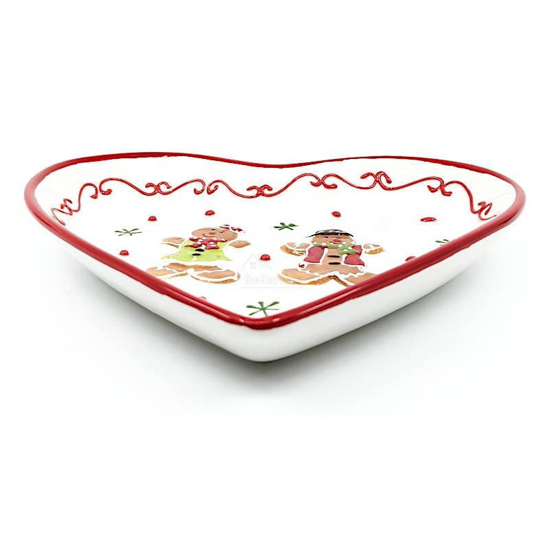 Ceramic Gingerbread Manneles Heart Dish