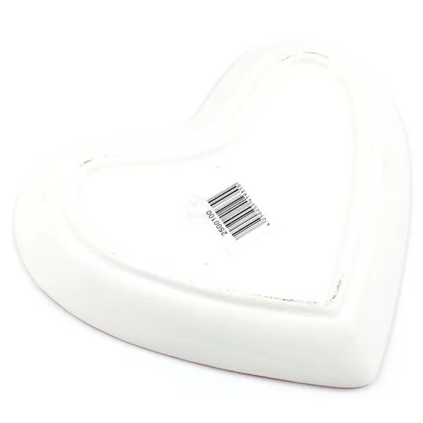 Plat Coeur décor Manneles en Pain d'Épices Alsacien en Céramique