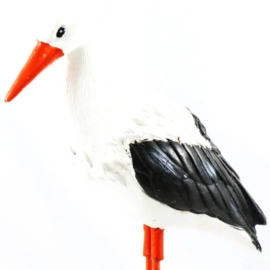 Cigogne décorative en résine et métal 35 cm