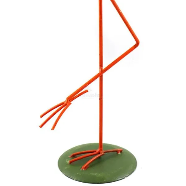 Decorative stork in resin and metal 43 cm