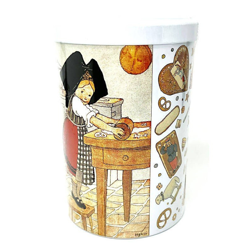 Tea tin with Hansi Baking decoration filled with Bredele