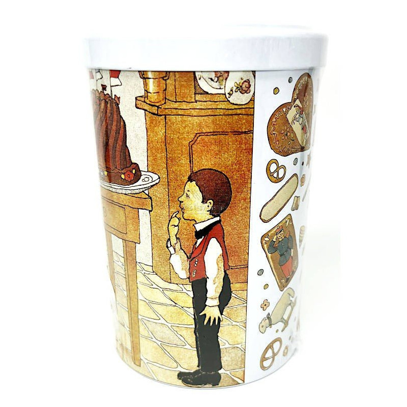 Tea tin with Hansi Baking decoration filled with Bredele