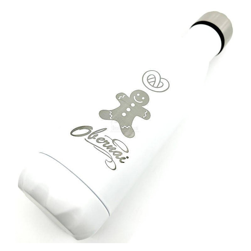 Obernai Gingerbread and Pretzel White Insulated Steel Bottle