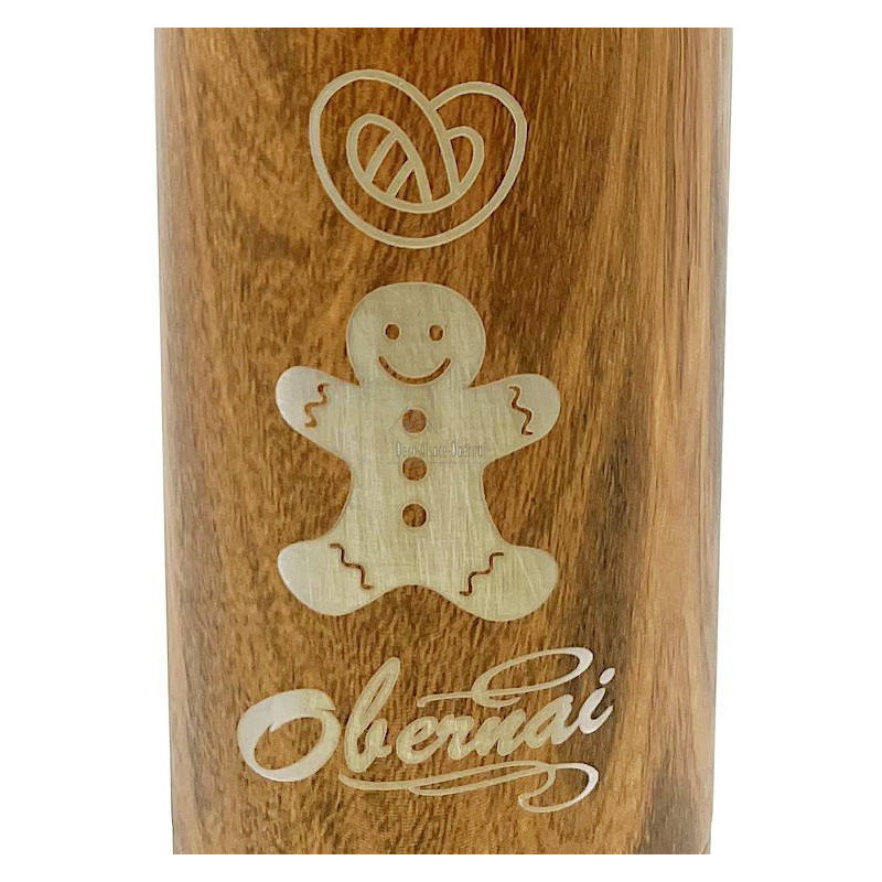 Wooden effect insulated steel bottle with Gingerbread and Pretzel design Obernai