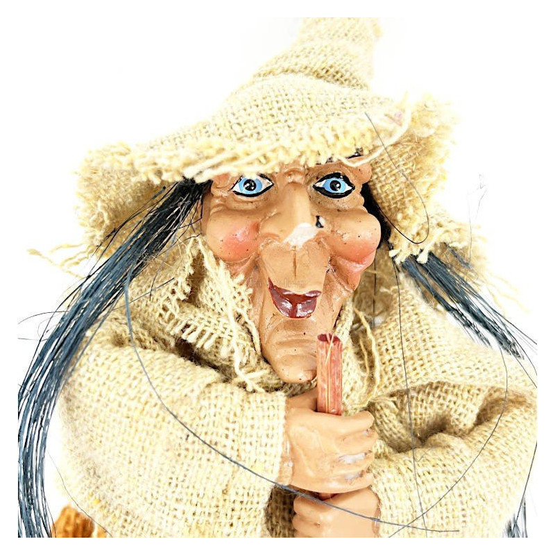 Alsatian Witch to hang with ecru Waistcoat and ochre dress 27 cm