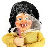 Alsatian Witch to hang with ecru satin dress 18 cm