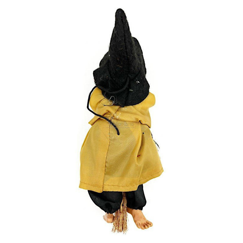 Alsatian Witch to hang with ecru satin dress 18 cm
