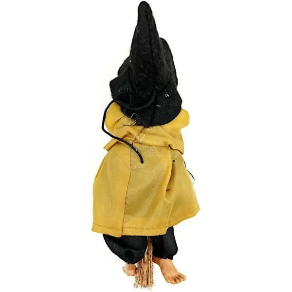 Alsatian Witch to hang with ecru satin dress 18 cm