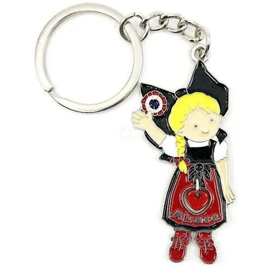 Porte Clé Alsacienne avec Coeur tournant