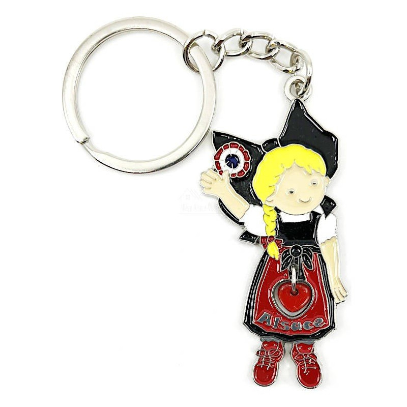 Alsatian Keyring with Turning Heart