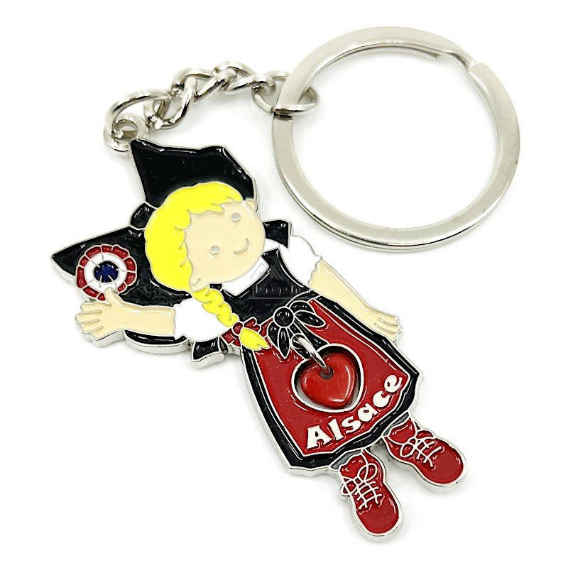 Alsatian Keyring with Turning Heart