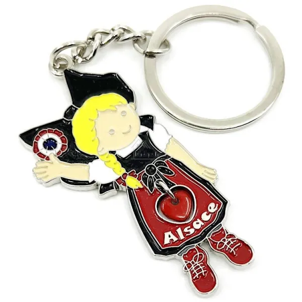 Porte Clé Alsacienne avec Coeur tournant