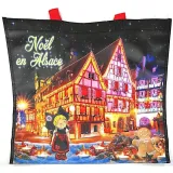 Plastic shopping bag with Alsatian Christmas decoration