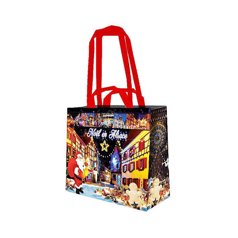 Plastic shopping bag with Alsatian Christmas decoration