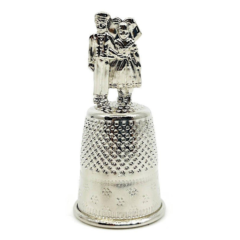Alsatian Couple Metal Thimble Collection