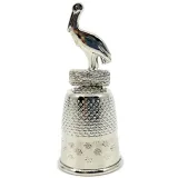 Metal and Stork Thimble