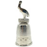 Sammler Fingerhut aus Metall mit Storch