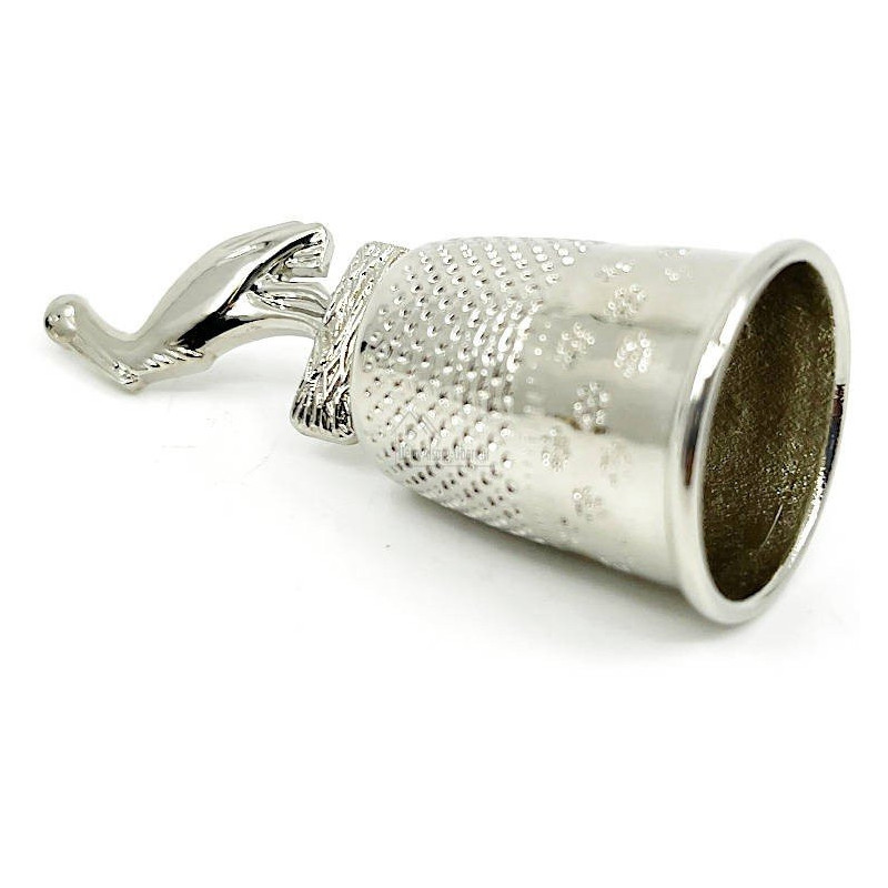 Sammler Fingerhut aus Metall mit Storch