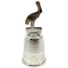 Sammler Fingerhut aus Metall mit Storch