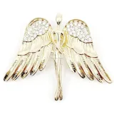 Broche Fantaisie dorée Femmes aux Ailes d'Ange et Strass
