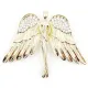 Broche Fantaisie dorée Femmes aux Ailes d'Ange et Strass