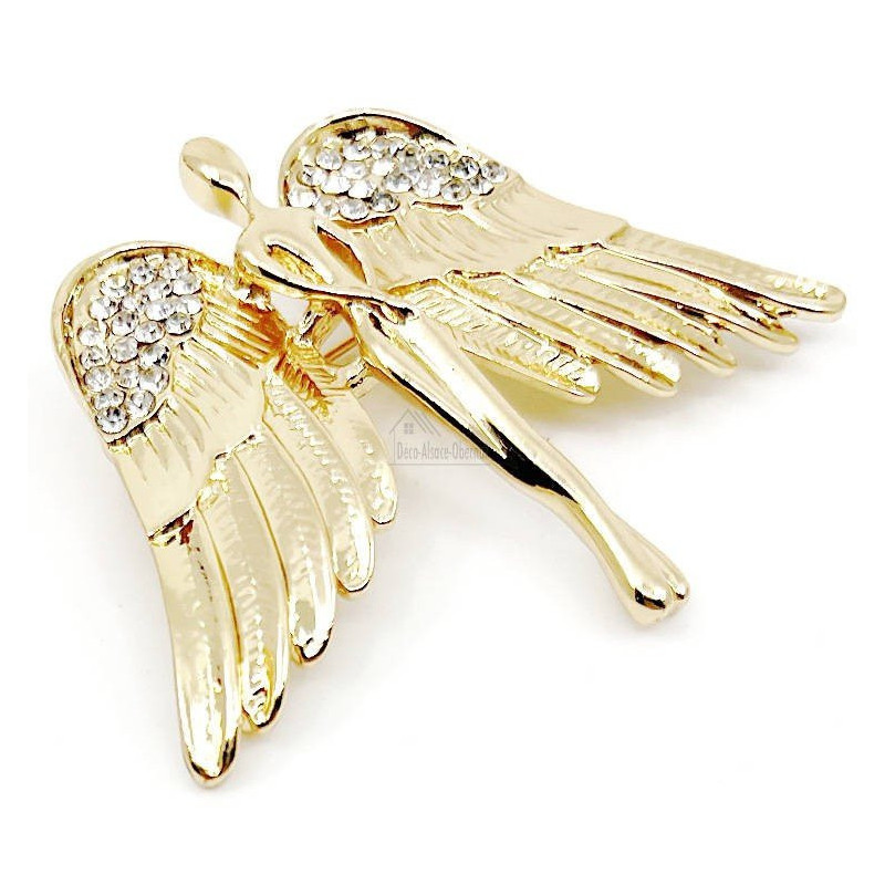 Gold Fantasy Women's Angel Wings Brooch and Strass