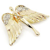 Gold Fantasy Women's Angel Wings Brooch and Strass